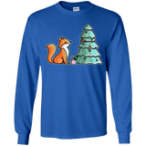 T-Shirts Royal / YS Kawaii Cute Christmas Fox Youth Long Sleeve T-Shirt