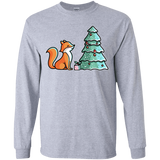 T-Shirts Sport Grey / YS Kawaii Cute Christmas Fox Youth Long Sleeve T-Shirt