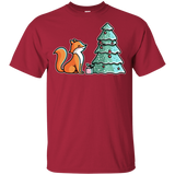 T-Shirts Cardinal / YXS Kawaii Cute Christmas Fox Youth T-Shirt