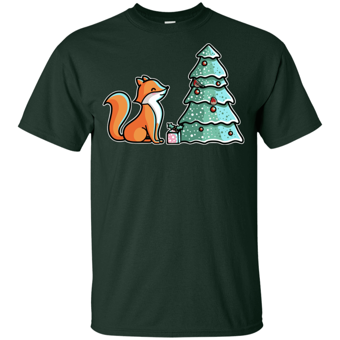 T-Shirts Forest / YXS Kawaii Cute Christmas Fox Youth T-Shirt