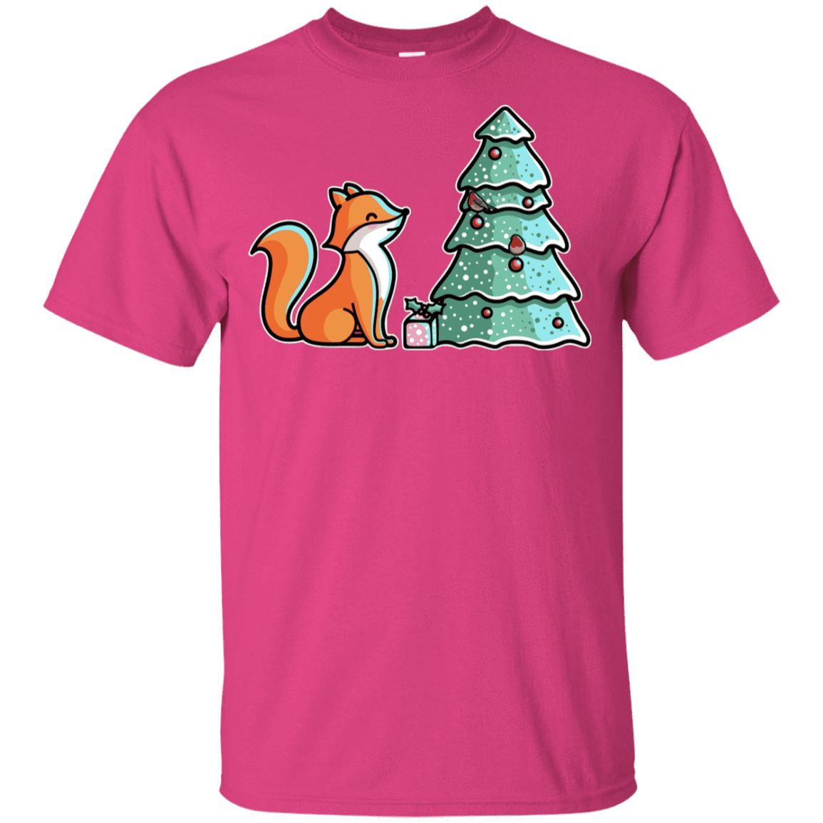 T-Shirts Heliconia / YXS Kawaii Cute Christmas Fox Youth T-Shirt