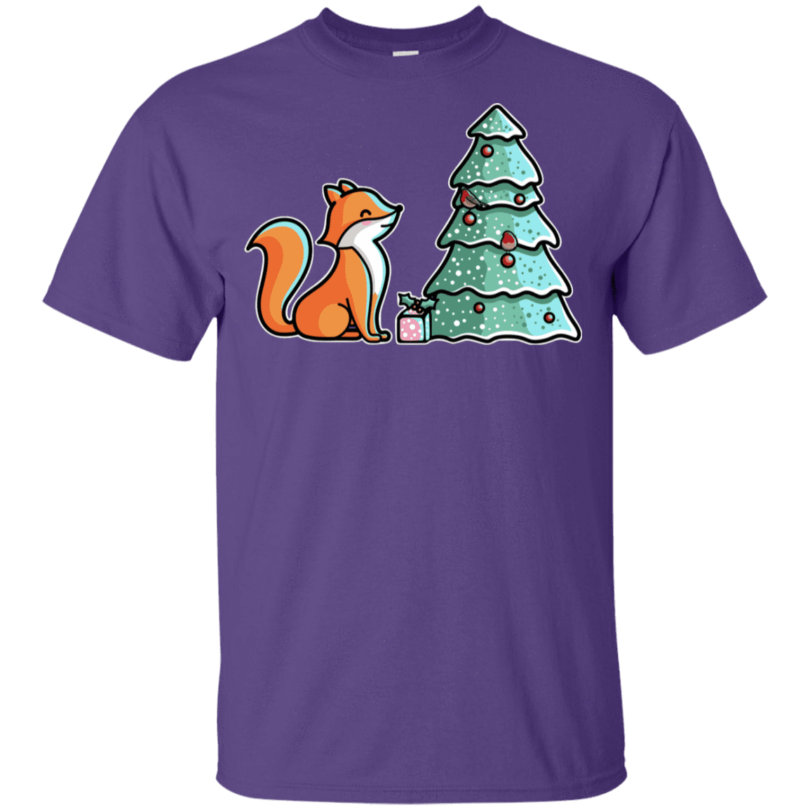 T-Shirts Purple / YXS Kawaii Cute Christmas Fox Youth T-Shirt