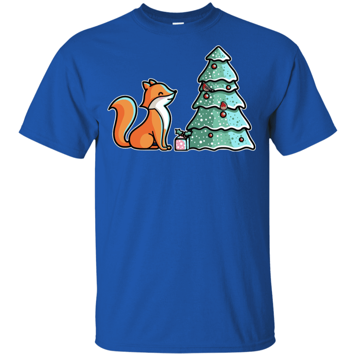 T-Shirts Royal / YXS Kawaii Cute Christmas Fox Youth T-Shirt