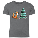 T-Shirts Premium Heather / YXS Kawaii Cute Christmas Fox Youth Triblend T-Shirt