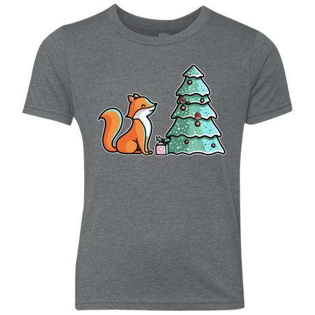 T-Shirts Premium Heather / YXS Kawaii Cute Christmas Fox Youth Triblend T-Shirt