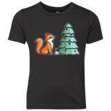 T-Shirts Vintage Black / YXS Kawaii Cute Christmas Fox Youth Triblend T-Shirt