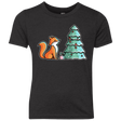 T-Shirts Vintage Black / YXS Kawaii Cute Christmas Fox Youth Triblend T-Shirt