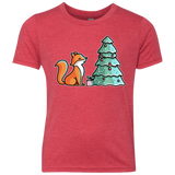 T-Shirts Vintage Red / YXS Kawaii Cute Christmas Fox Youth Triblend T-Shirt
