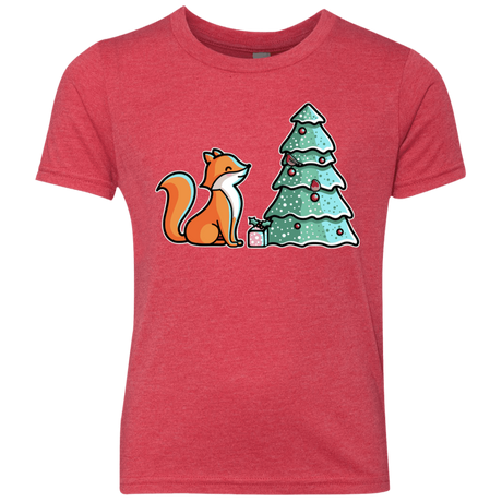 T-Shirts Vintage Red / YXS Kawaii Cute Christmas Fox Youth Triblend T-Shirt