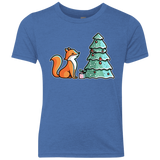 T-Shirts Vintage Royal / YXS Kawaii Cute Christmas Fox Youth Triblend T-Shirt