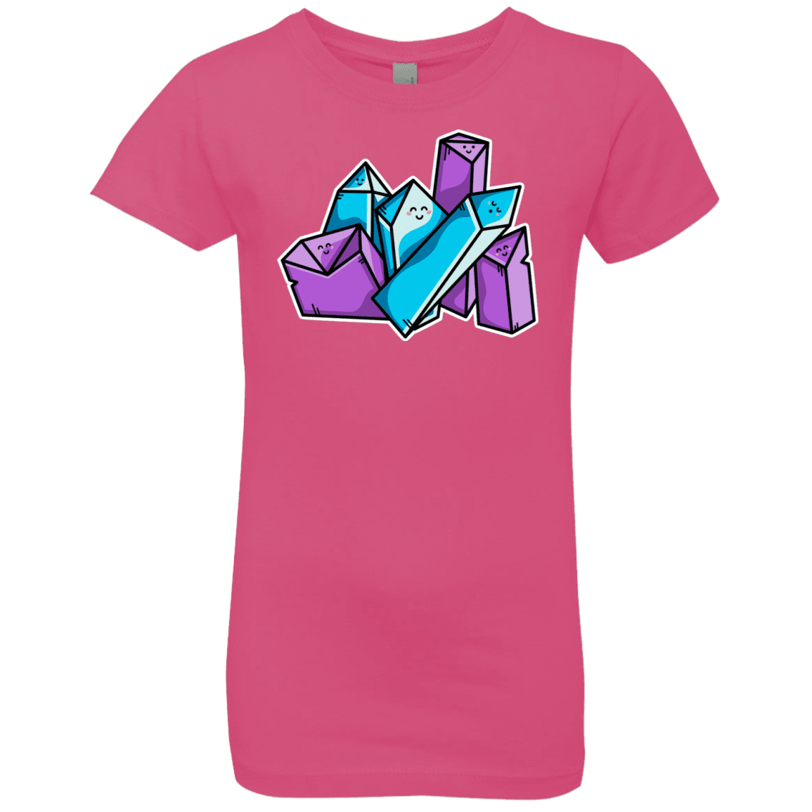 T-Shirts Hot Pink / YXS Kawaii Cute Crystals Girls Premium T-Shirt