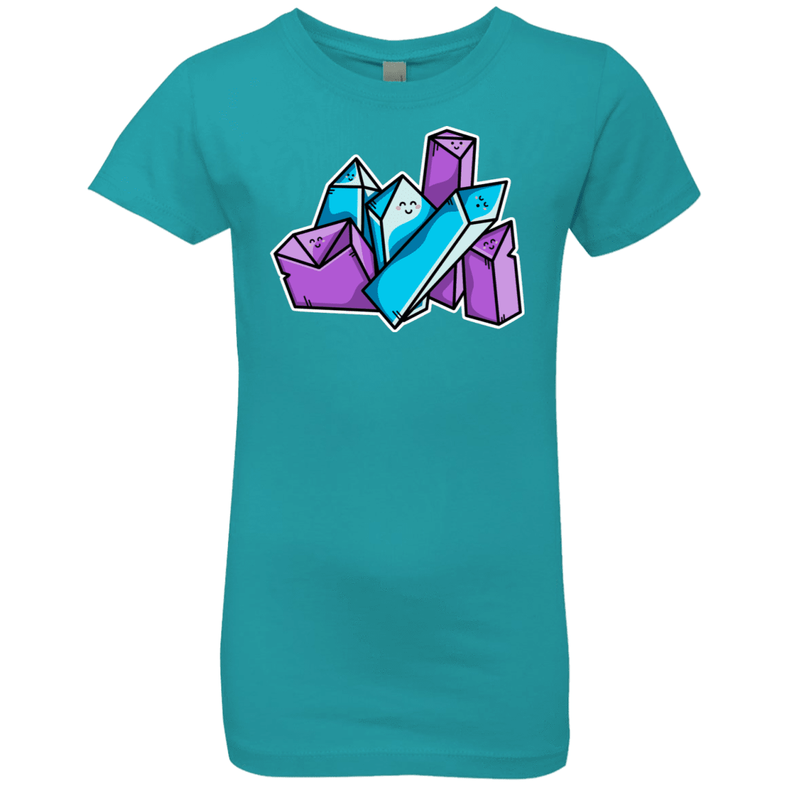 T-Shirts Tahiti Blue / YXS Kawaii Cute Crystals Girls Premium T-Shirt