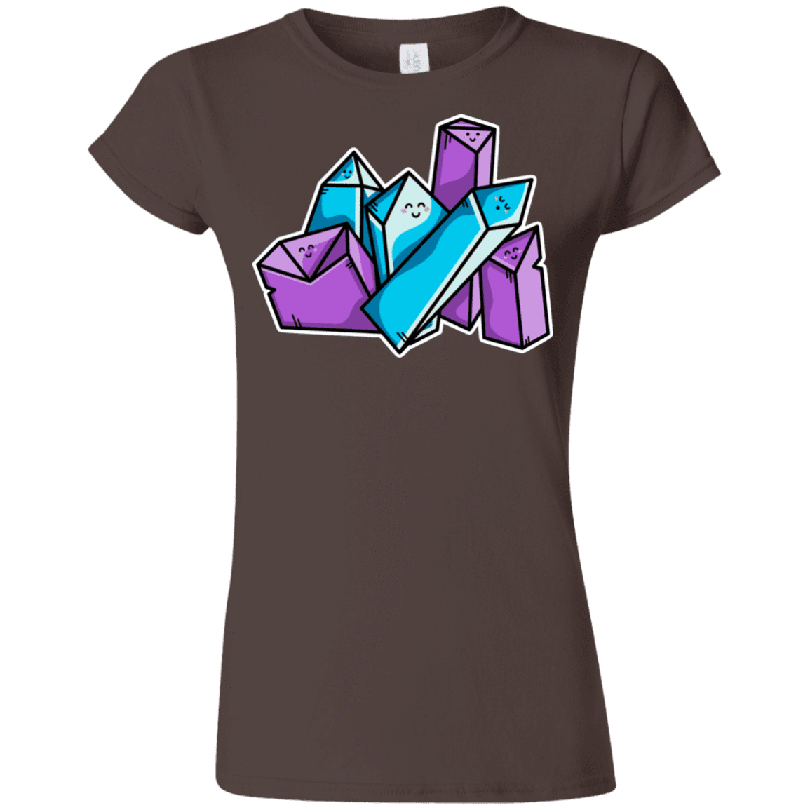 T-Shirts Dark Chocolate / S Kawaii Cute Crystals Junior Slimmer-Fit T-Shirt