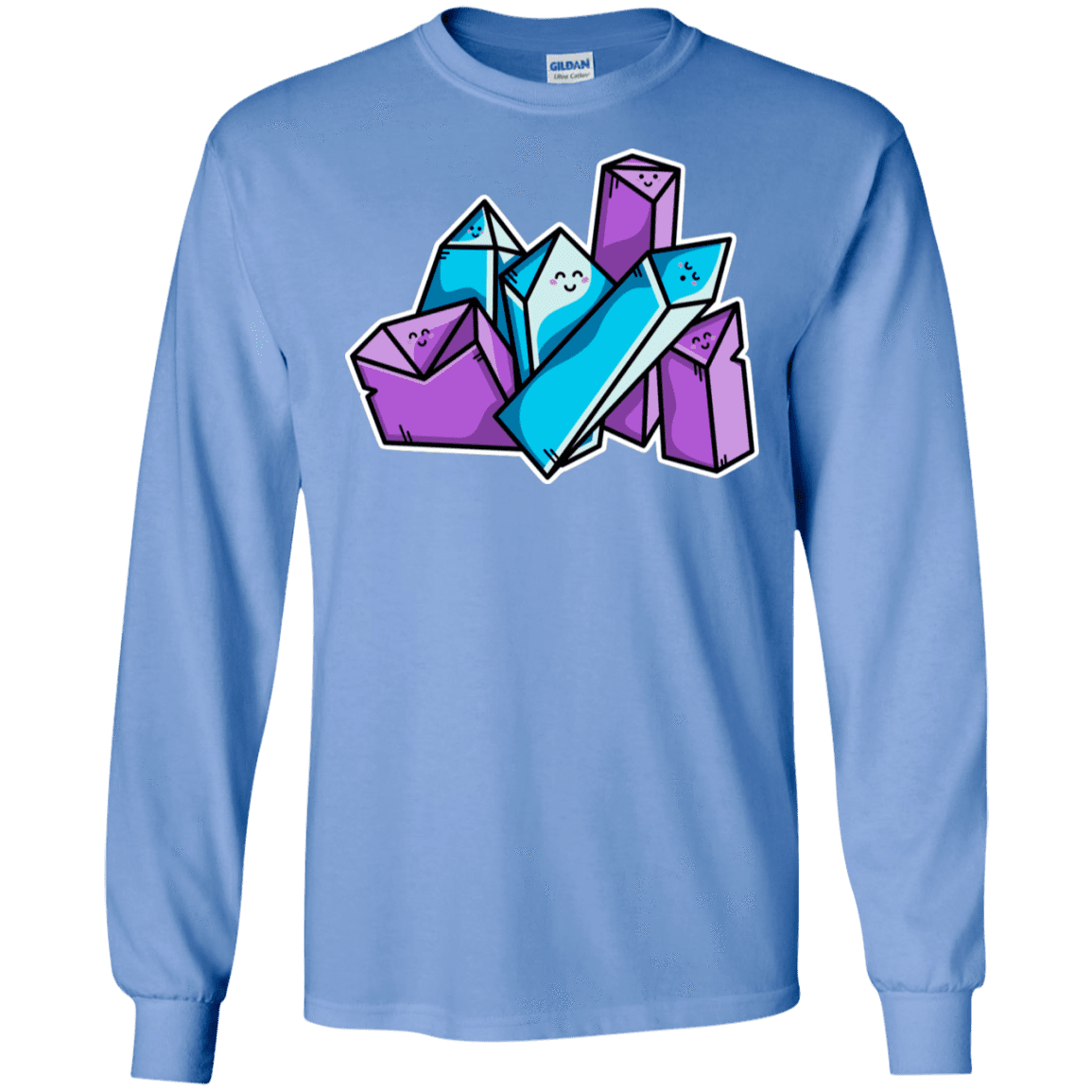 T-Shirts Carolina Blue / S Kawaii Cute Crystals Men's Long Sleeve T-Shirt