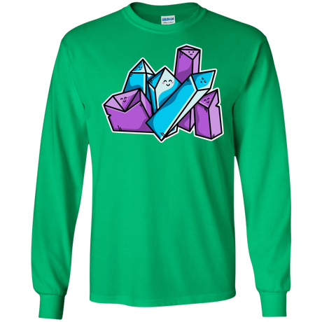 T-Shirts Irish Green / S Kawaii Cute Crystals Men's Long Sleeve T-Shirt