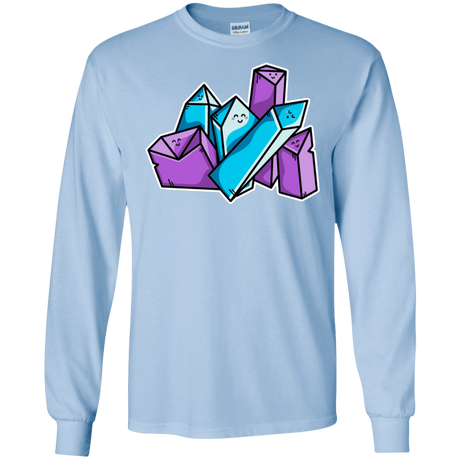 T-Shirts Light Blue / S Kawaii Cute Crystals Men's Long Sleeve T-Shirt