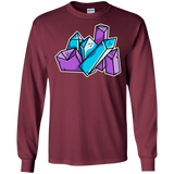 T-Shirts Maroon / S Kawaii Cute Crystals Men's Long Sleeve T-Shirt