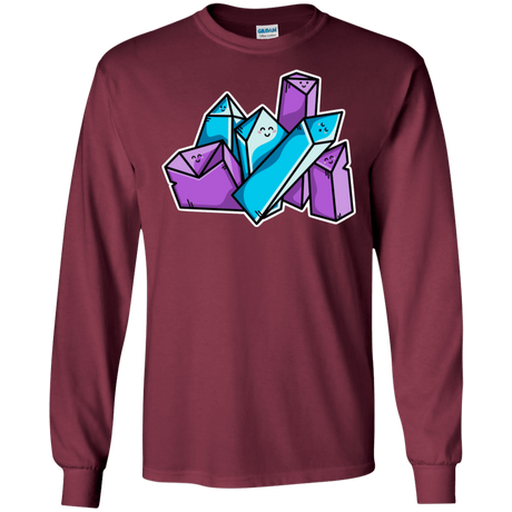 T-Shirts Maroon / S Kawaii Cute Crystals Men's Long Sleeve T-Shirt