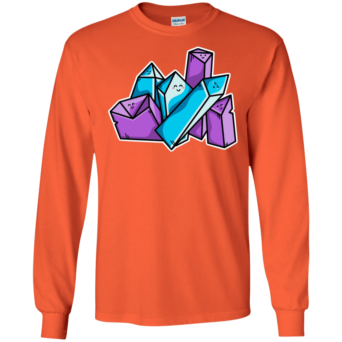 T-Shirts Orange / S Kawaii Cute Crystals Men's Long Sleeve T-Shirt