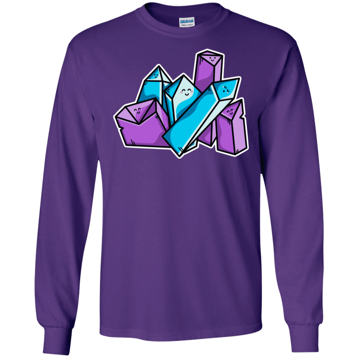 T-Shirts Purple / S Kawaii Cute Crystals Men's Long Sleeve T-Shirt