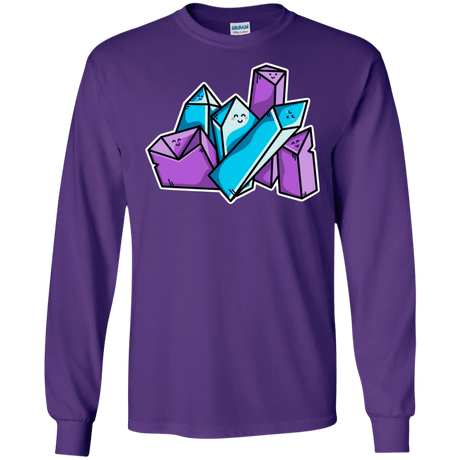 T-Shirts Purple / S Kawaii Cute Crystals Men's Long Sleeve T-Shirt