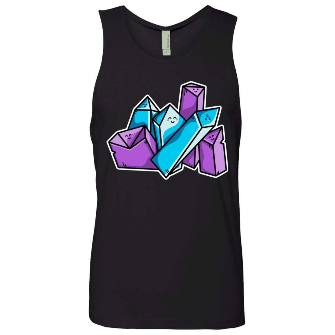 T-Shirts Black / S Kawaii Cute Crystals Men's Premium Tank Top