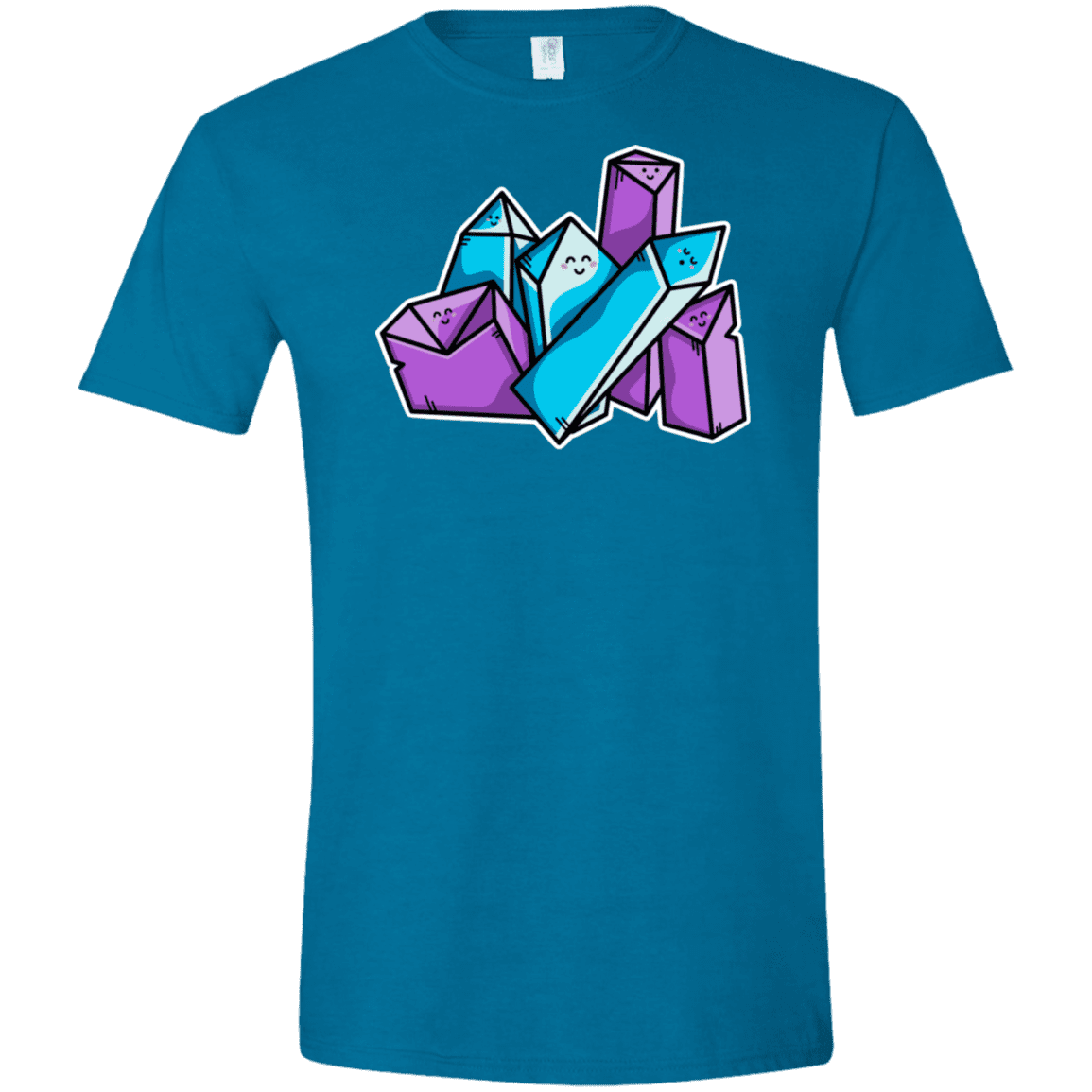 T-Shirts Antique Sapphire / S Kawaii Cute Crystals Men's Semi-Fitted Softstyle