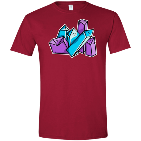 T-Shirts Cardinal Red / S Kawaii Cute Crystals Men's Semi-Fitted Softstyle