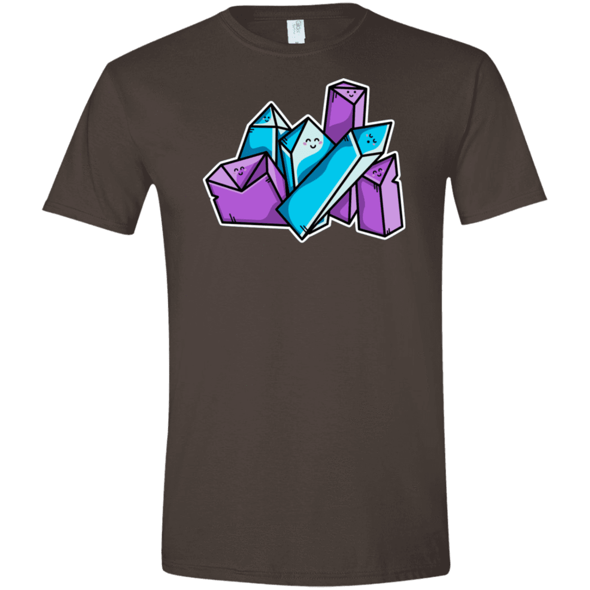 T-Shirts Dark Chocolate / S Kawaii Cute Crystals Men's Semi-Fitted Softstyle