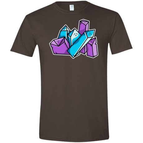 T-Shirts Dark Chocolate / S Kawaii Cute Crystals Men's Semi-Fitted Softstyle