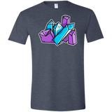 T-Shirts Heather Navy / S Kawaii Cute Crystals Men's Semi-Fitted Softstyle