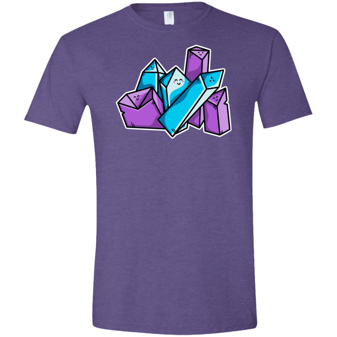T-Shirts Heather Purple / S Kawaii Cute Crystals Men's Semi-Fitted Softstyle