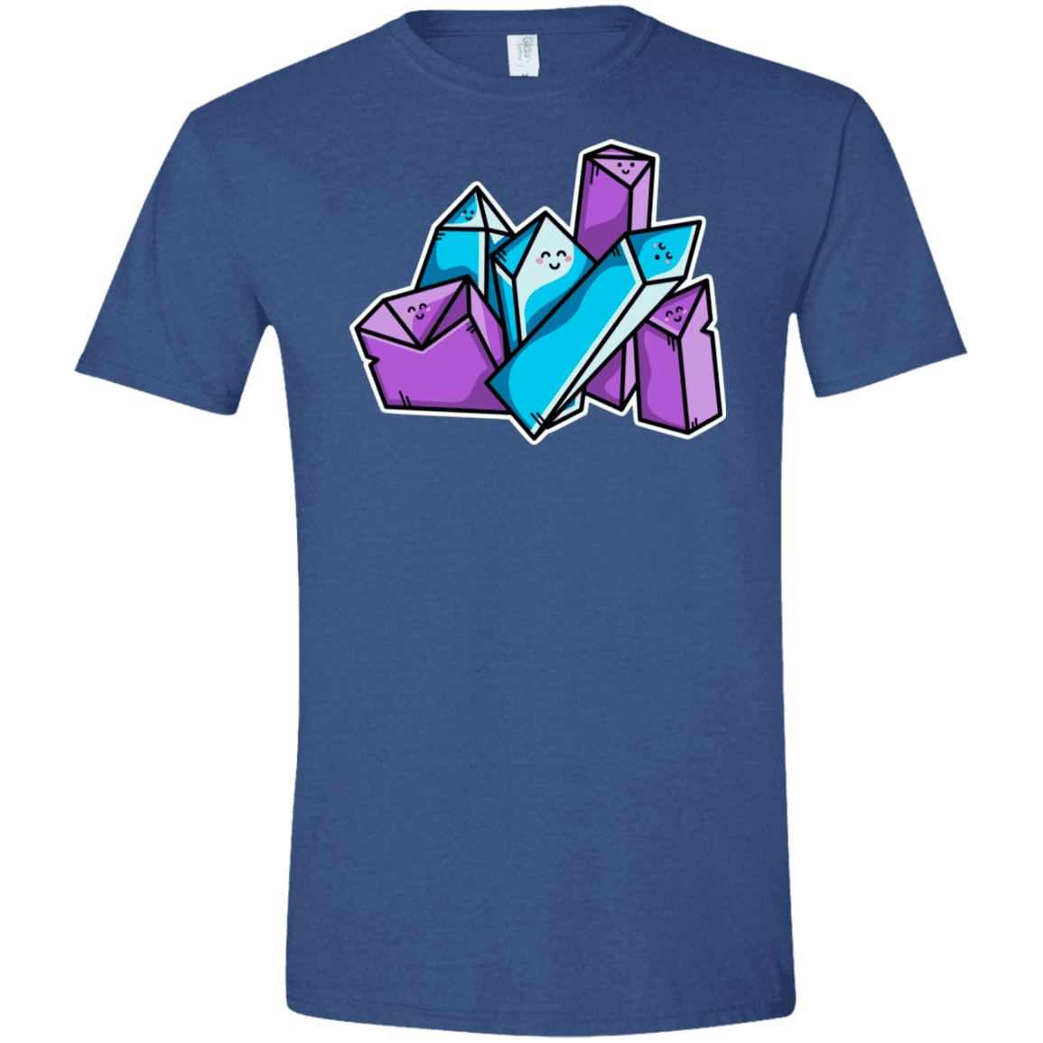 T-Shirts Heather Royal / X-Small Kawaii Cute Crystals Men's Semi-Fitted Softstyle
