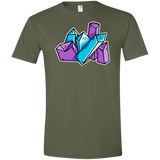 T-Shirts Military Green / S Kawaii Cute Crystals Men's Semi-Fitted Softstyle