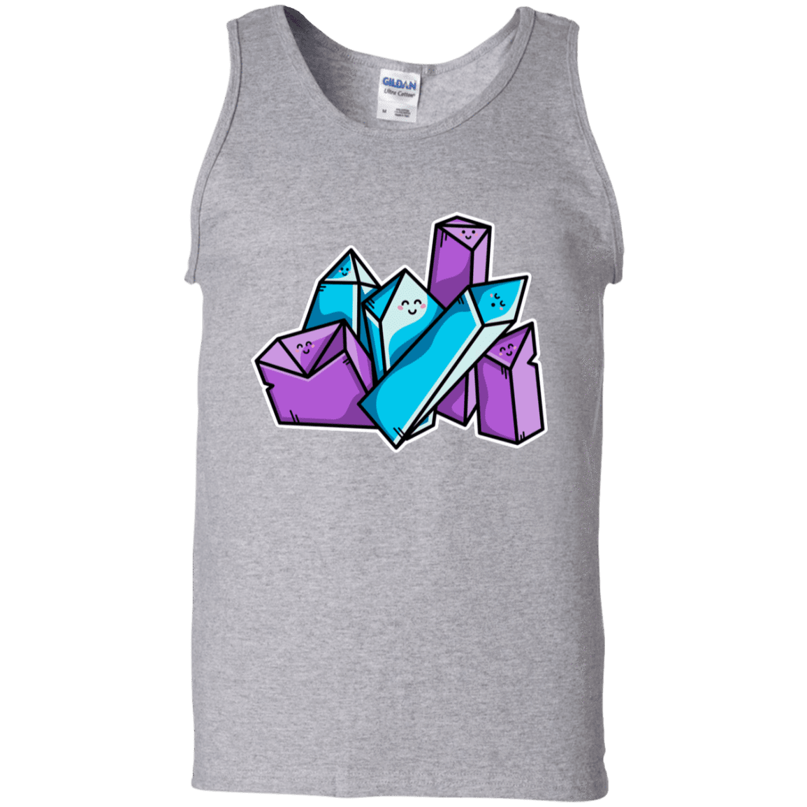 T-Shirts Sport Grey / S Kawaii Cute Crystals Men's Tank Top