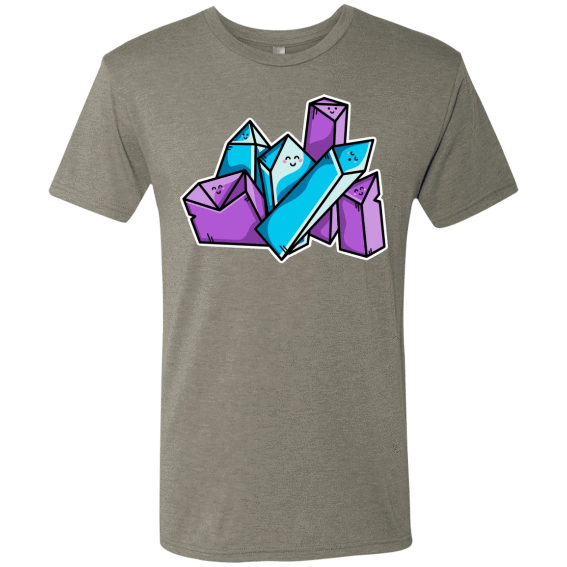 T-Shirts Venetian Grey / S Kawaii Cute Crystals Men's Triblend T-Shirt