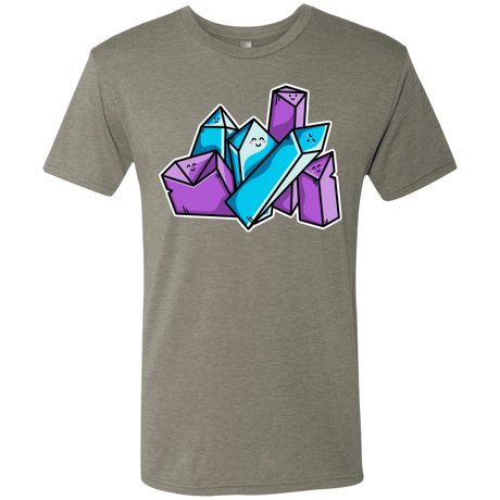 T-Shirts Venetian Grey / S Kawaii Cute Crystals Men's Triblend T-Shirt