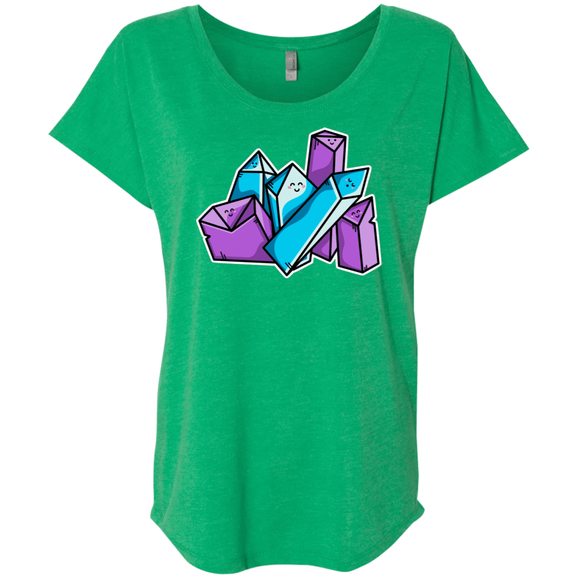 T-Shirts Envy / X-Small Kawaii Cute Crystals Triblend Dolman Sleeve