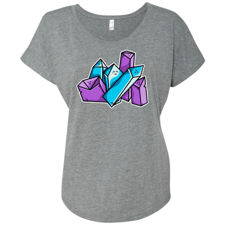 T-Shirts Premium Heather / X-Small Kawaii Cute Crystals Triblend Dolman Sleeve