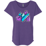 T-Shirts Purple Rush / X-Small Kawaii Cute Crystals Triblend Dolman Sleeve