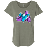 T-Shirts Venetian Grey / X-Small Kawaii Cute Crystals Triblend Dolman Sleeve