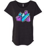 T-Shirts Vintage Black / X-Small Kawaii Cute Crystals Triblend Dolman Sleeve