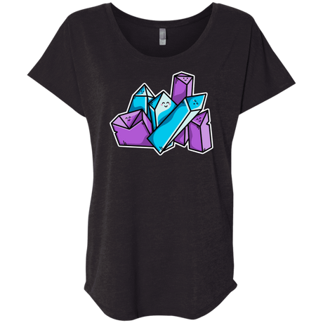 T-Shirts Vintage Black / X-Small Kawaii Cute Crystals Triblend Dolman Sleeve