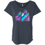 T-Shirts Vintage Navy / X-Small Kawaii Cute Crystals Triblend Dolman Sleeve