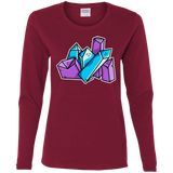 T-Shirts Cardinal / S Kawaii Cute Crystals Women's Long Sleeve T-Shirt