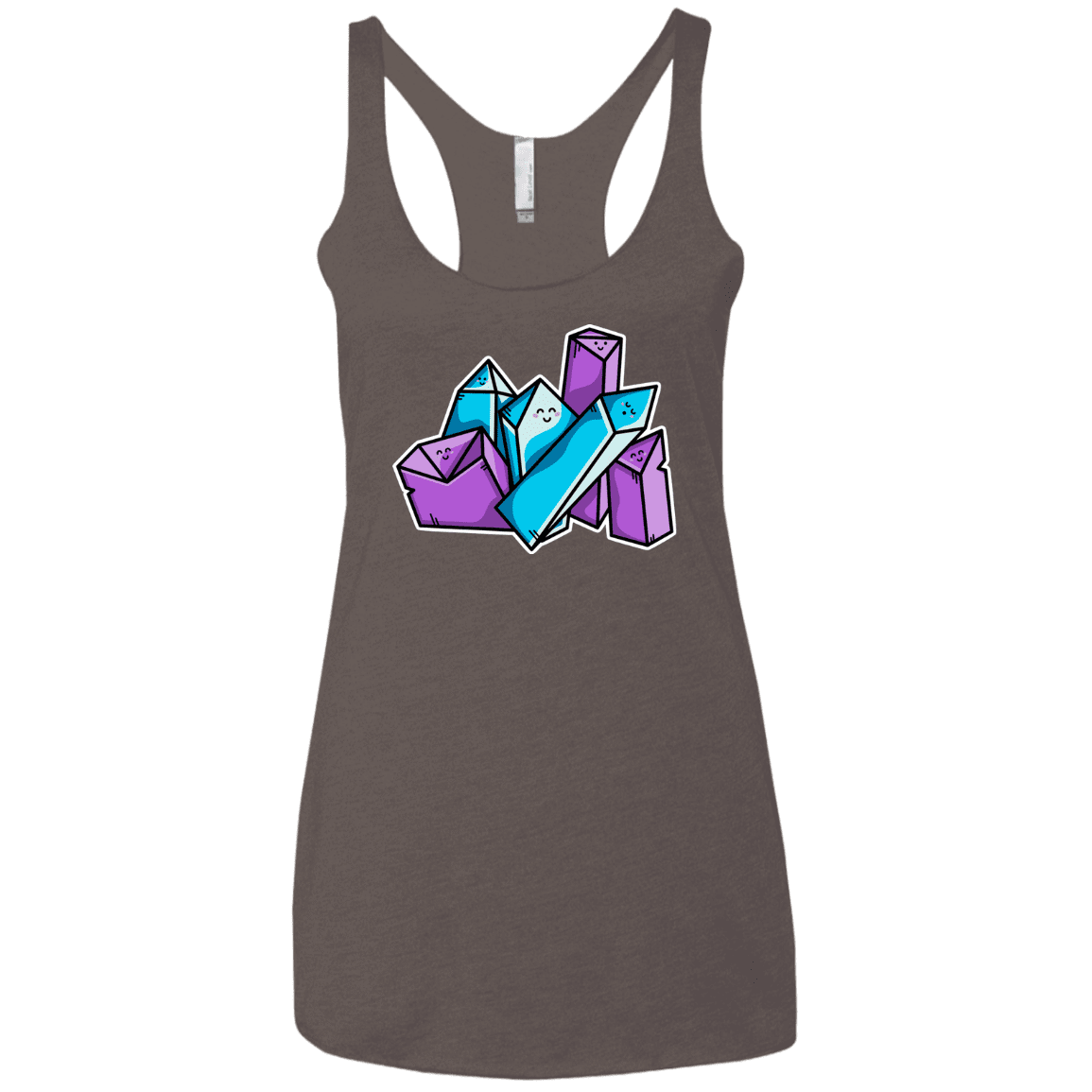 T-Shirts Macchiato / X-Small Kawaii Cute Crystals Women's Triblend Racerback Tank