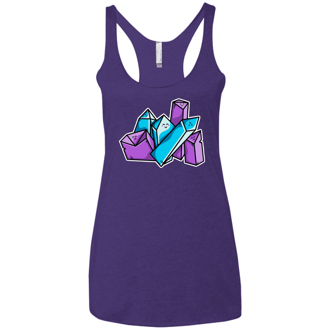 T-Shirts Purple Rush / X-Small Kawaii Cute Crystals Women's Triblend Racerback Tank