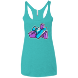 T-Shirts Tahiti Blue / X-Small Kawaii Cute Crystals Women's Triblend Racerback Tank