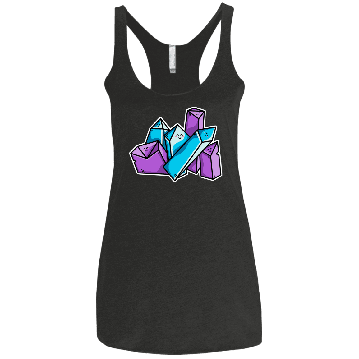 T-Shirts Vintage Black / X-Small Kawaii Cute Crystals Women's Triblend Racerback Tank