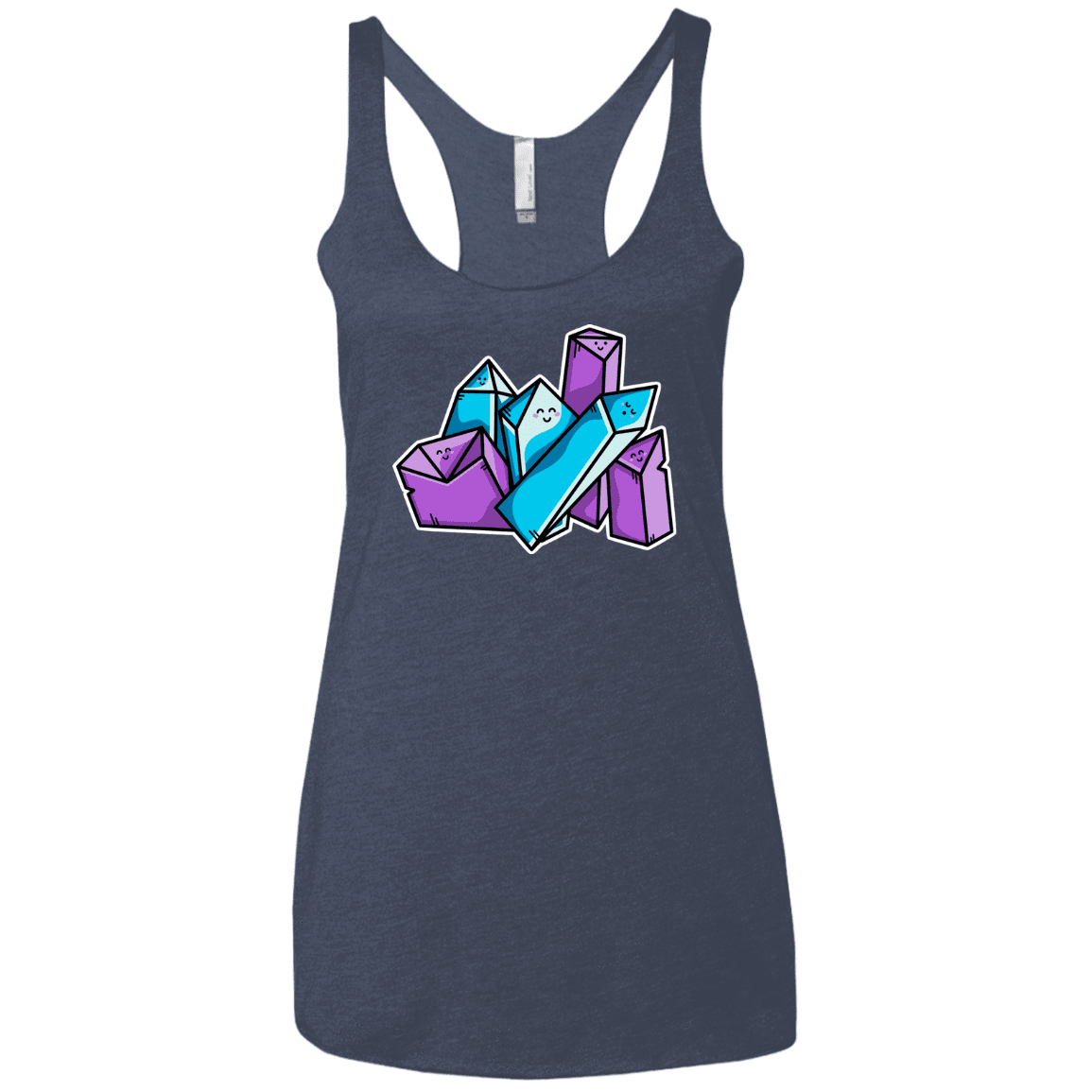 T-Shirts Vintage Navy / X-Small Kawaii Cute Crystals Women's Triblend Racerback Tank
